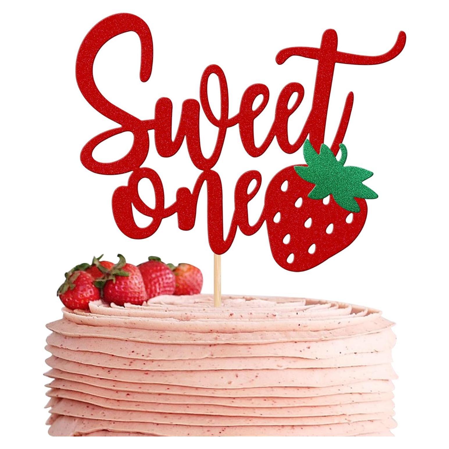 Adorno de Pastel de Cumpleaños Fresa ZHUOWEISM 15.5x23.1cm