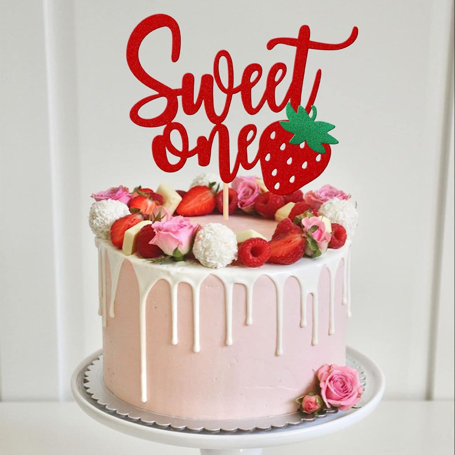 Adorno de Pastel de Cumpleaños Fresa ZHUOWEISM 15.5x23.1cm