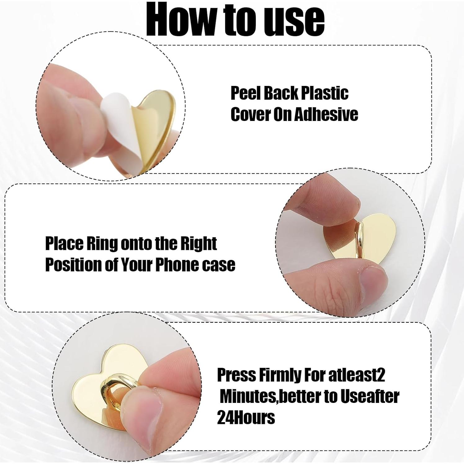 16 Soportes para Anillo de Teléfono Móvil Qianyu Corazón