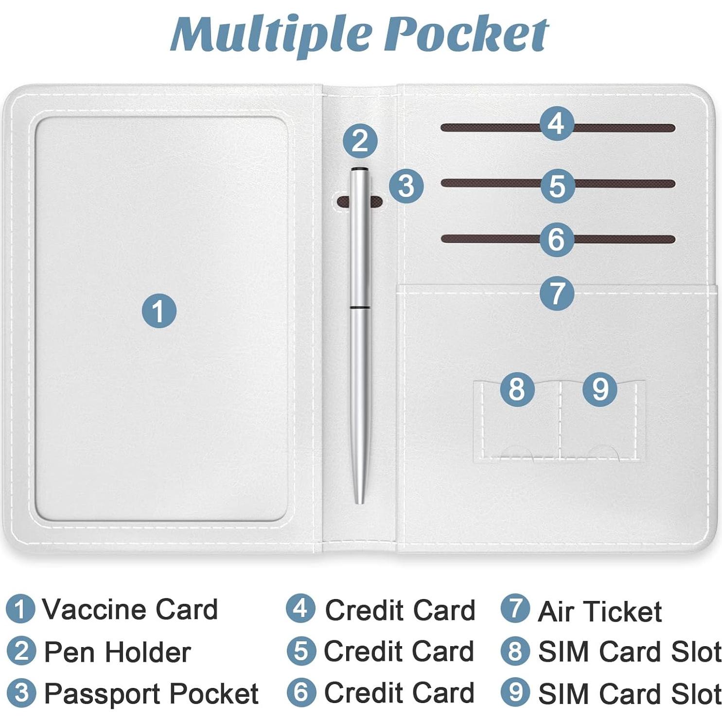 Portapasaportes Hsxnam Playa, Protección RFID, Compacto y Ligero