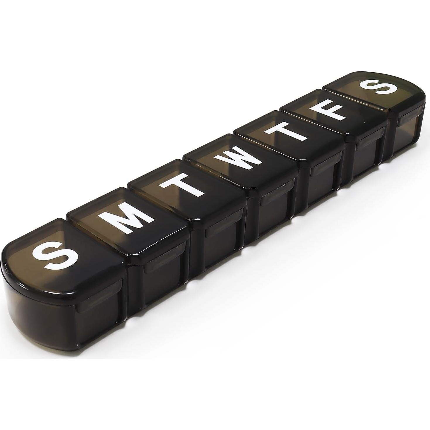 Organizador de Pastillas XL Semanal IUPACK - 7 Días, Negro