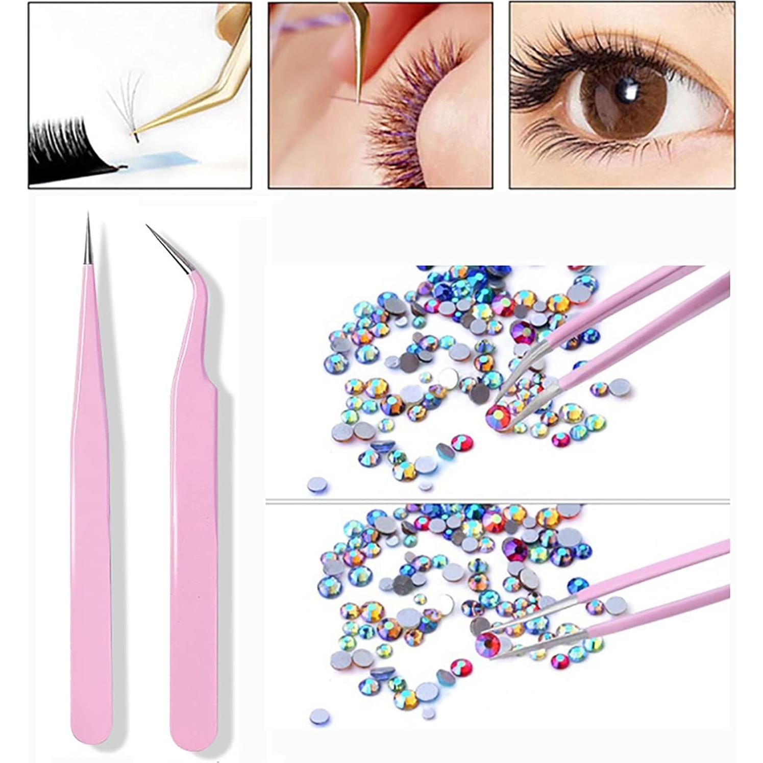 Juego de Pinzas de Precisión KLTMYFW 4 Piezas Acero Inoxidable