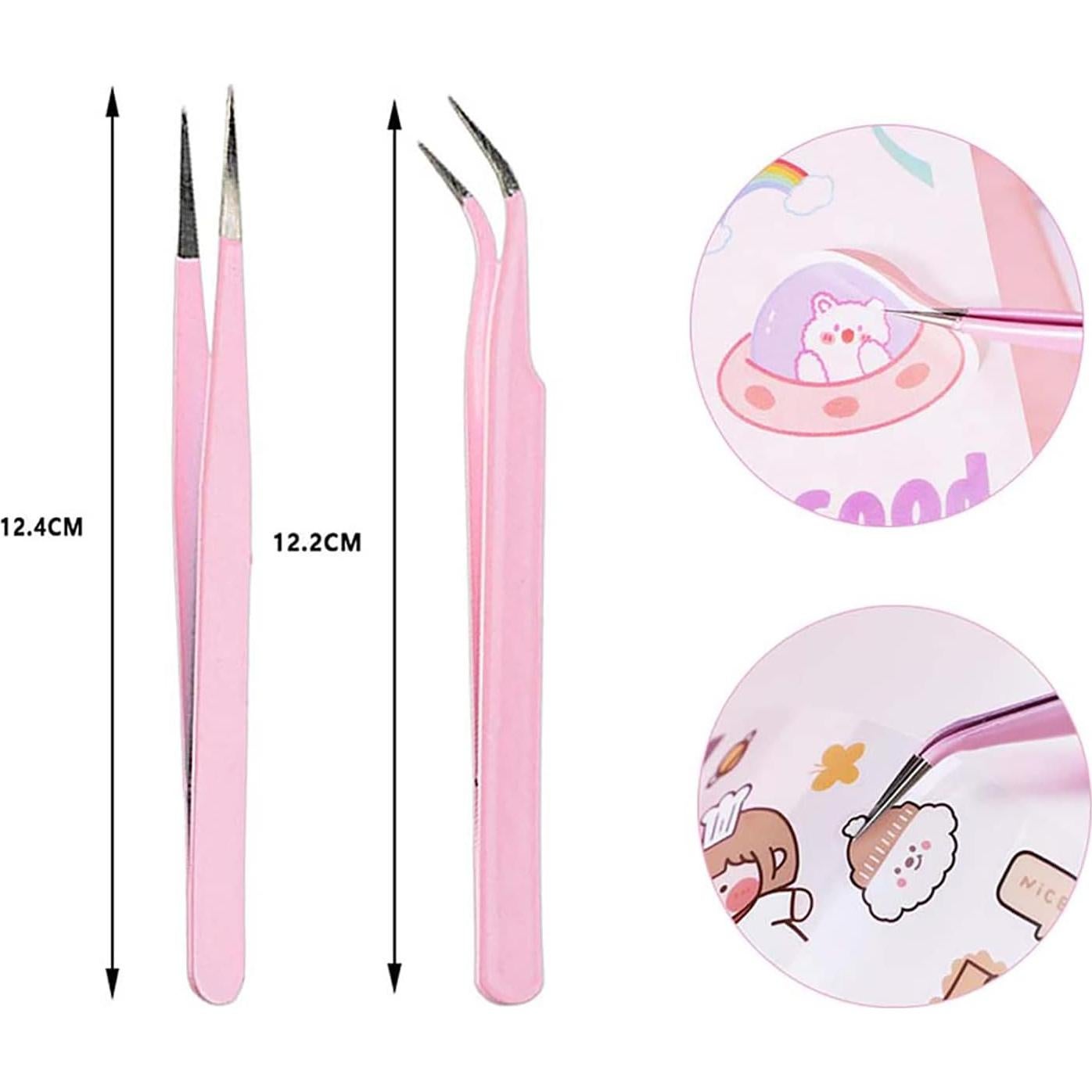 Juego de Pinzas de Precisión KLTMYFW 4 Piezas Acero Inoxidable