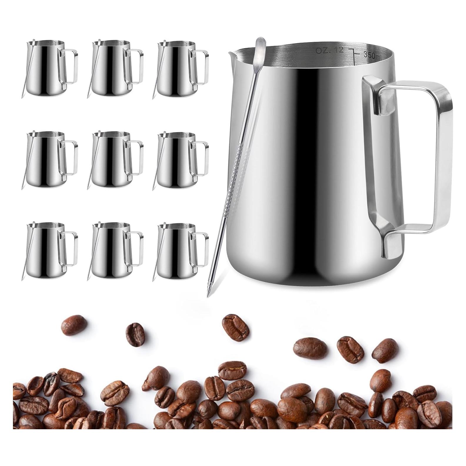 Paquete de 10 Jarras Espumadoras de Leche 350ml iHeartYard