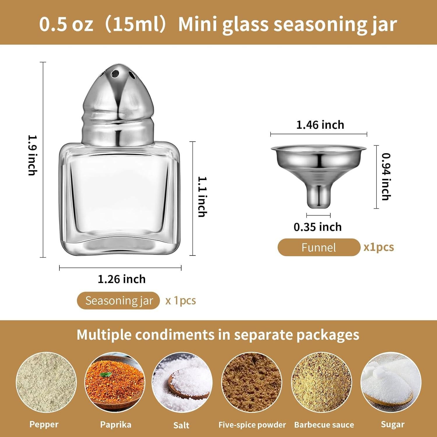 Mini Shakers de Sal y Pimienta eispap con Embudo - Plata