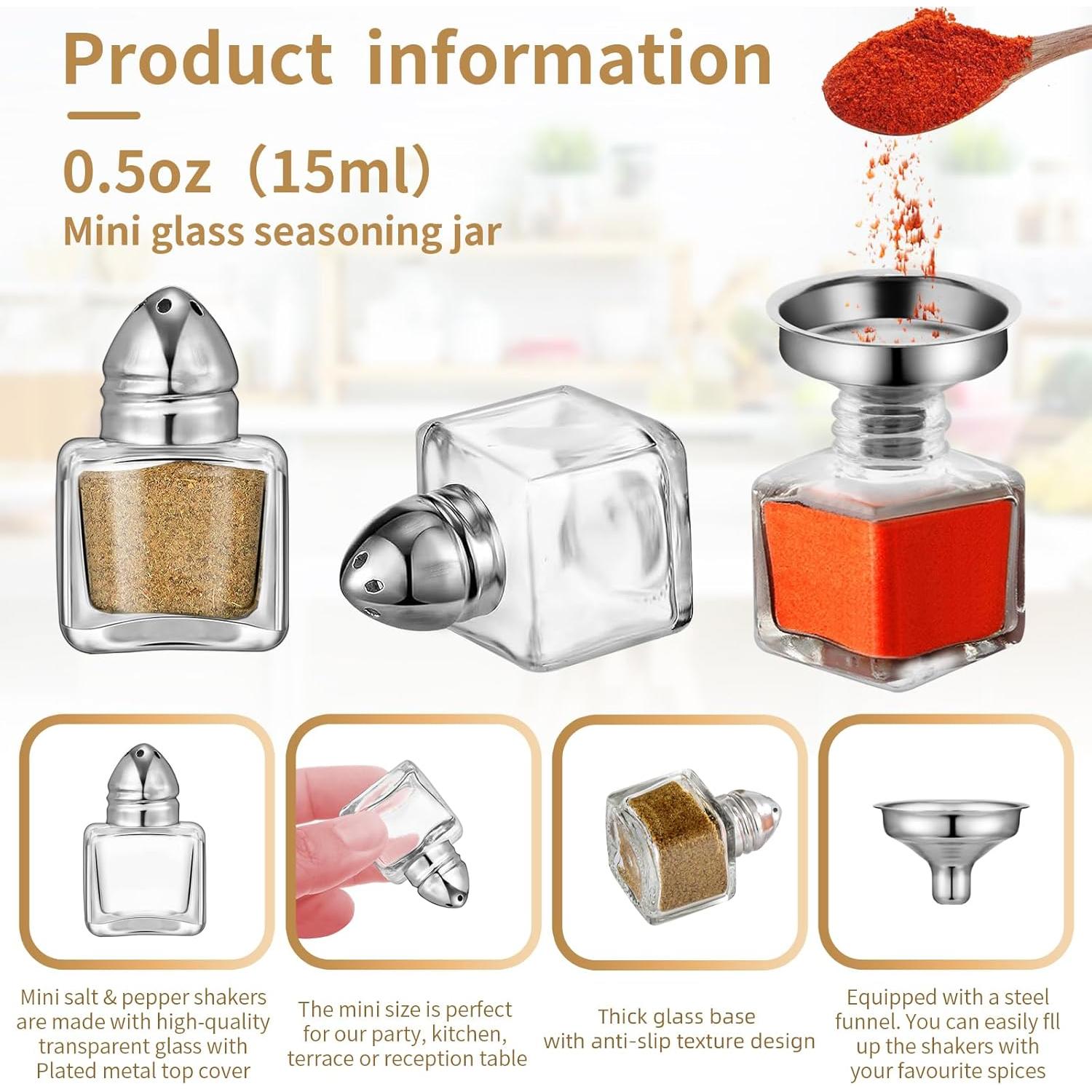 Mini Shakers de Sal y Pimienta eispap con Embudo - Plata