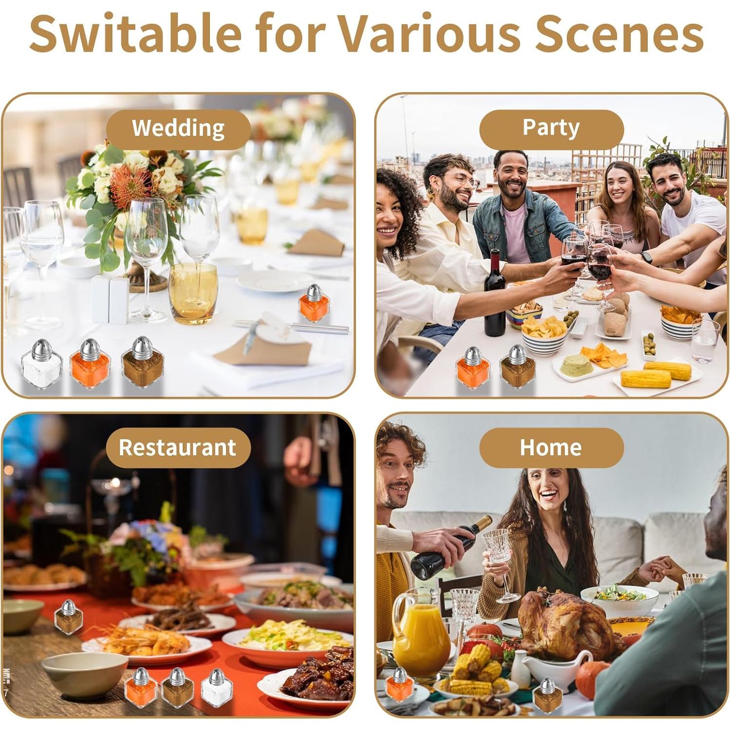 Mini Shakers de Sal y Pimienta eispap con Embudo - Plata