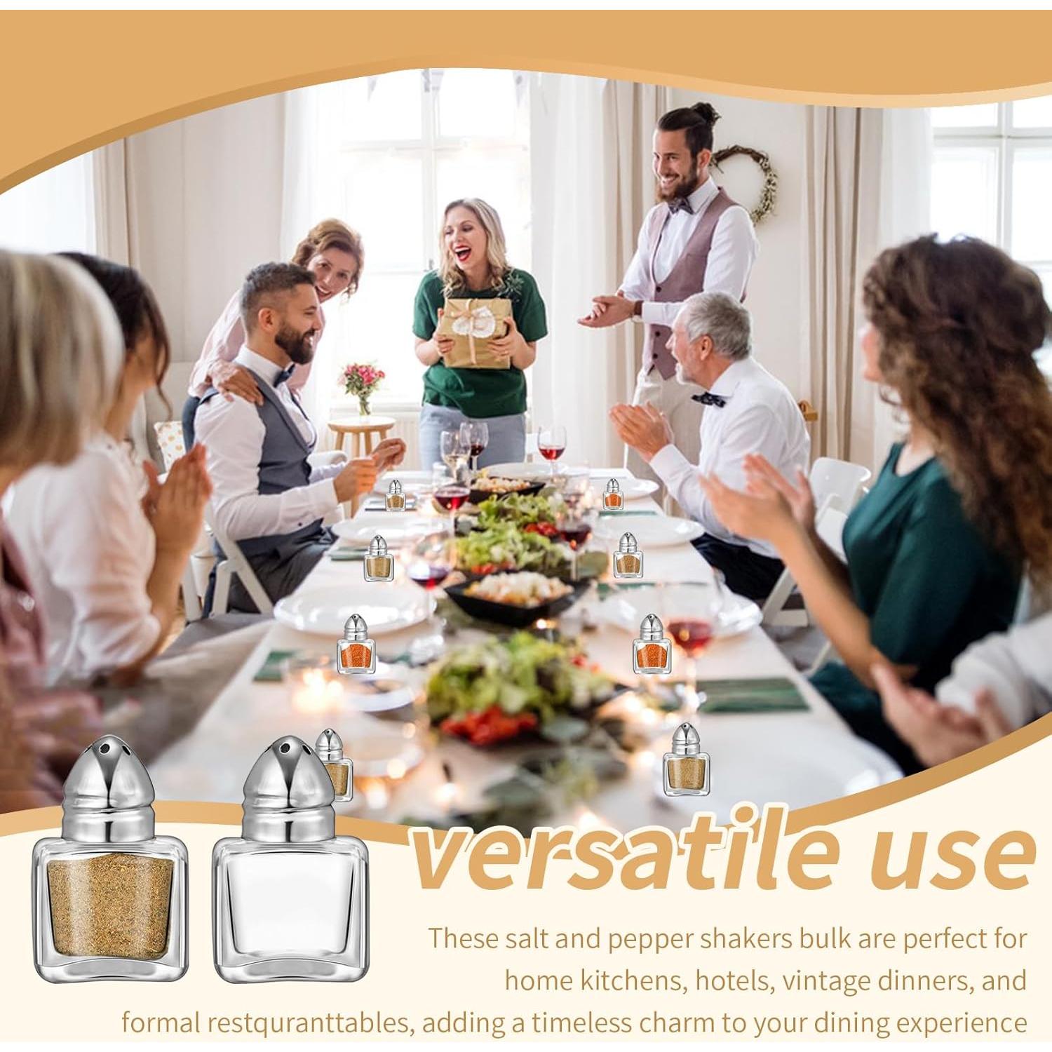 Mini Shakers de Sal y Pimienta eispap con Embudo - Plata