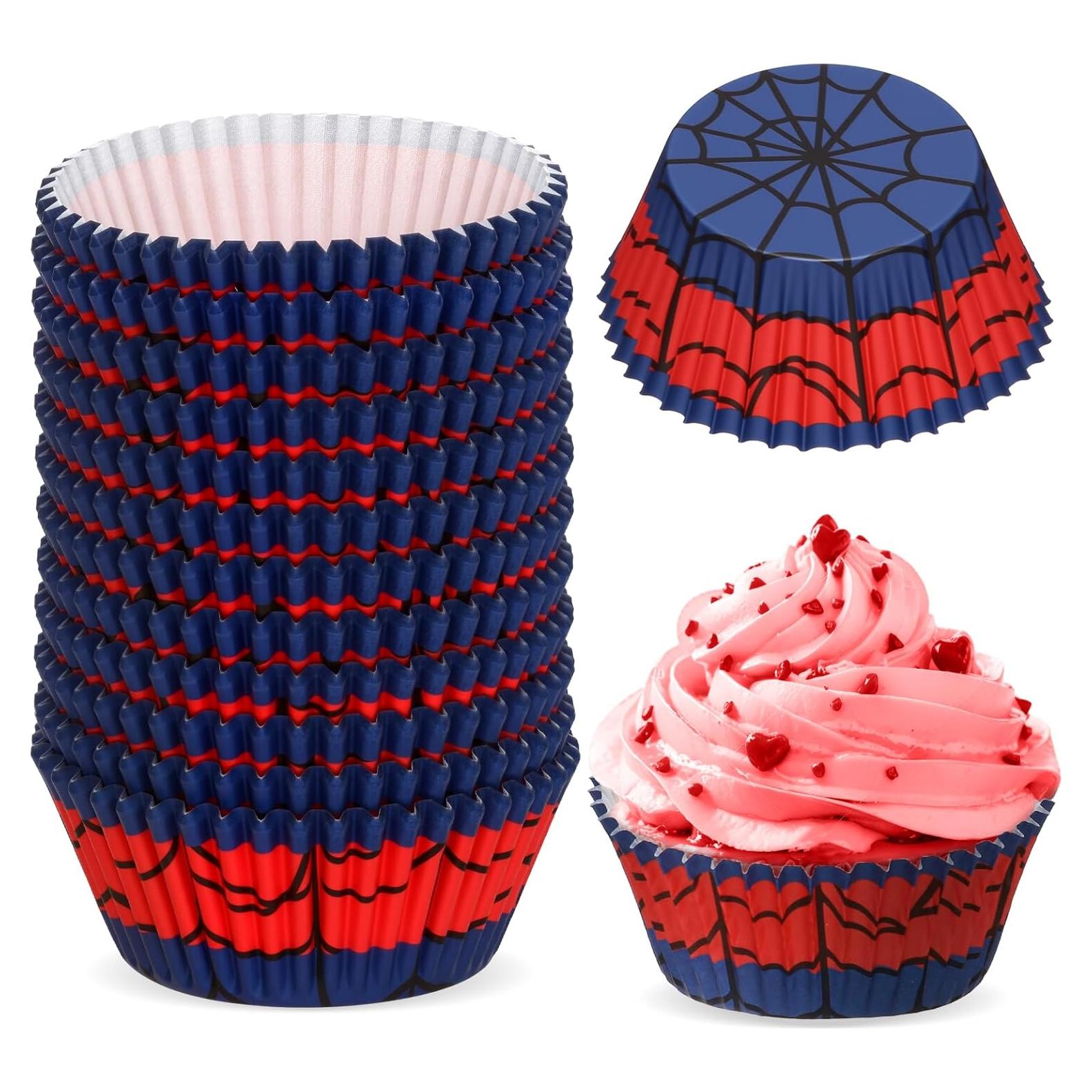 300 Forros de Papel para Cupcakes Reallnaive Rojo y Azul