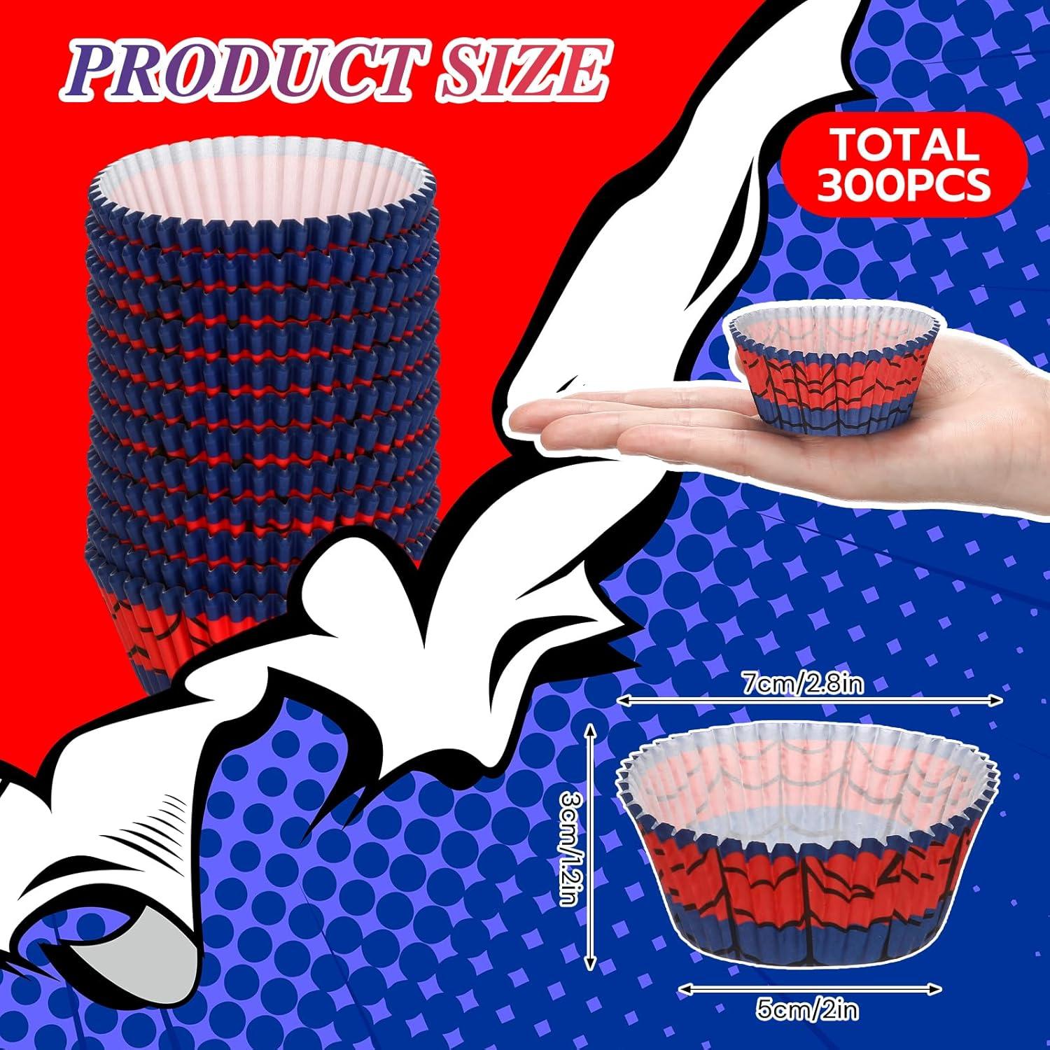 300 Forros de Papel para Cupcakes Reallnaive Rojo y Azul