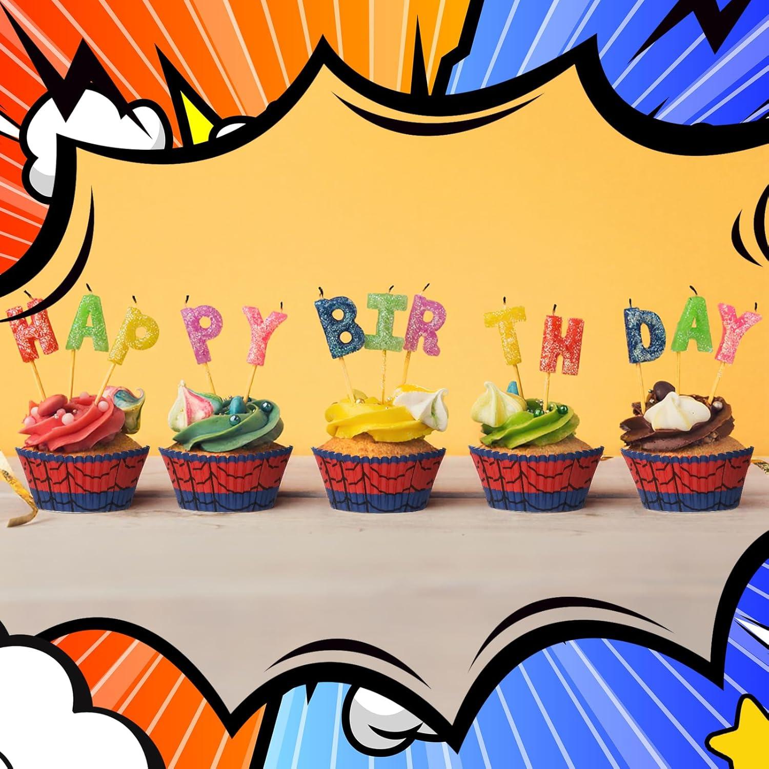 300 Forros de Papel para Cupcakes Reallnaive Rojo y Azul