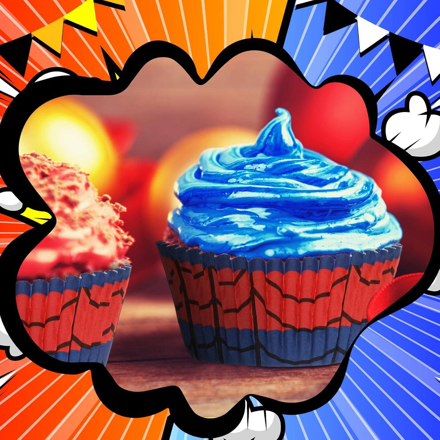 300 Forros de Papel para Cupcakes Reallnaive Rojo y Azul