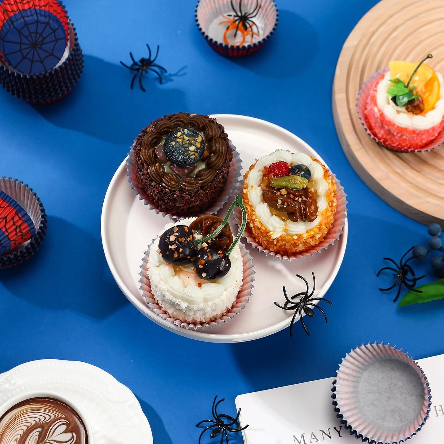 300 Forros de Papel para Cupcakes Reallnaive Rojo y Azul