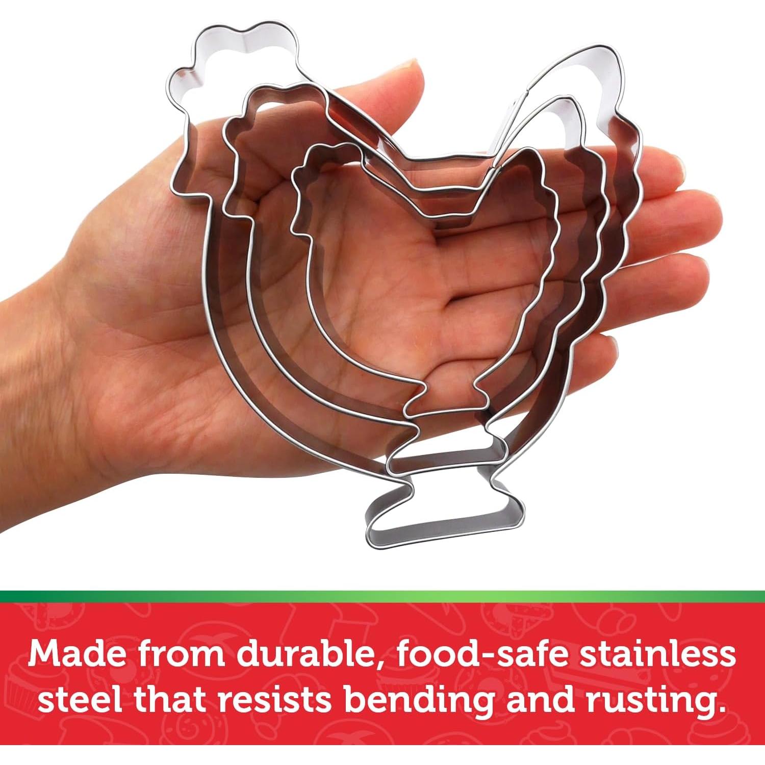 Juego de Cortadores de Galletas Pollo Sweet Cookie Crumbs 3 Pzas