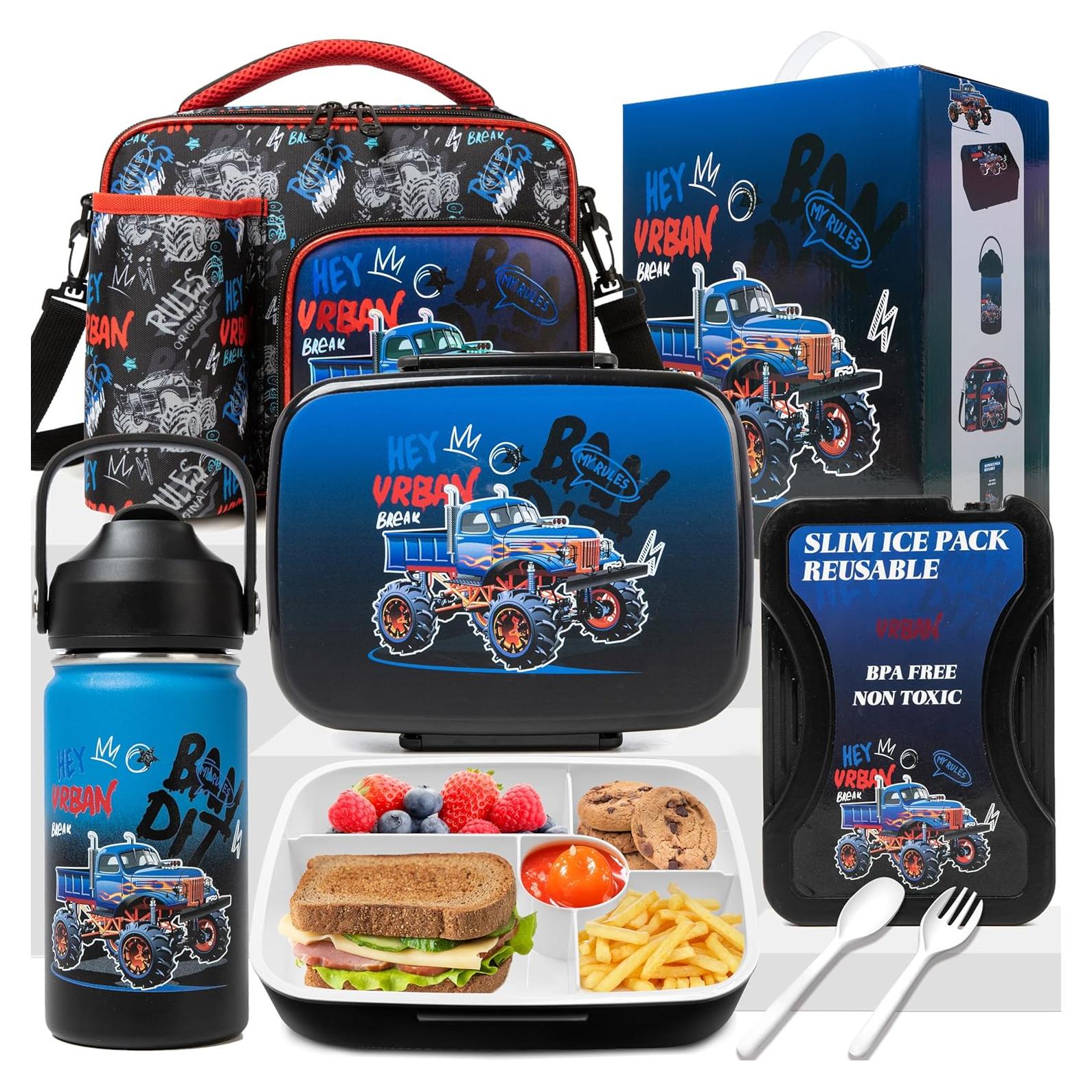 Set Caja Bento Niños Oruiji 5 Compartimentos + Botella 330ml