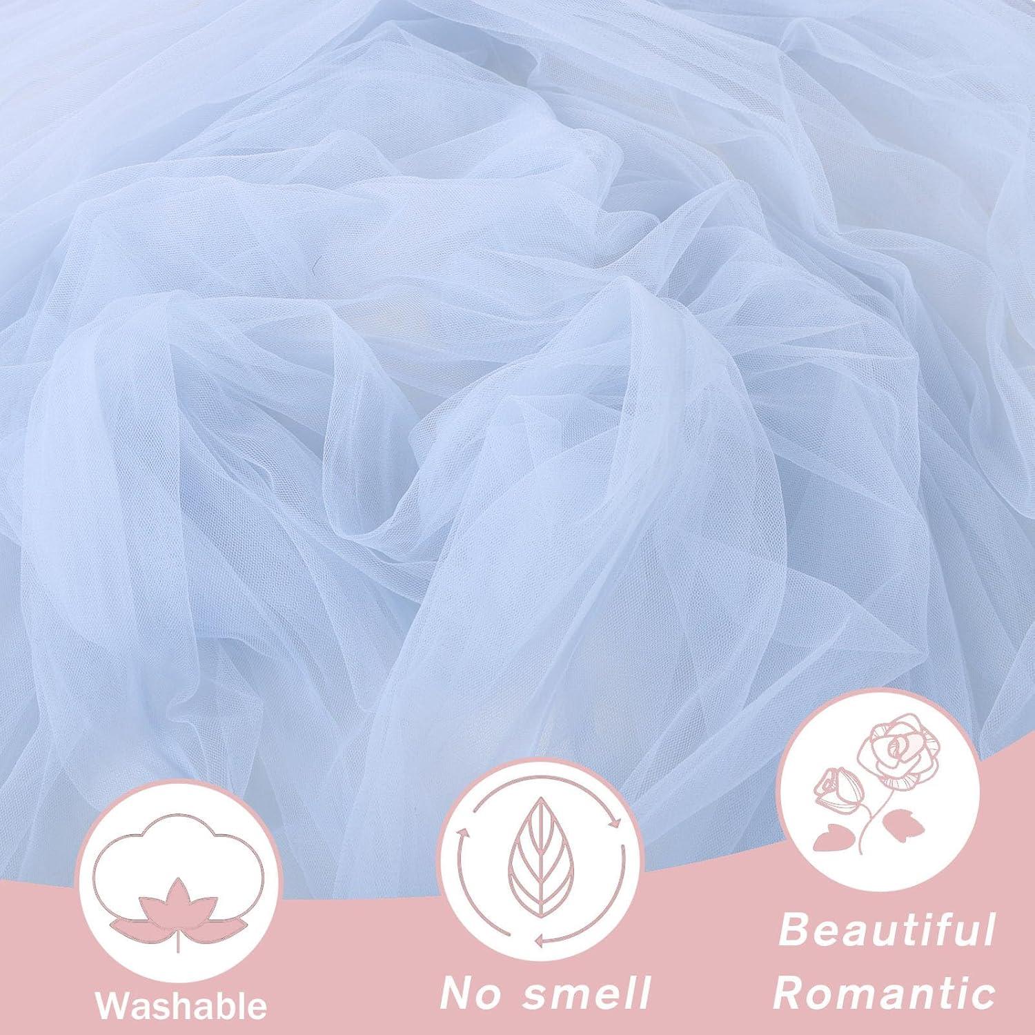 Caminito de Mesa de Gasa Azul 3.05m TuTive Decoración Boho