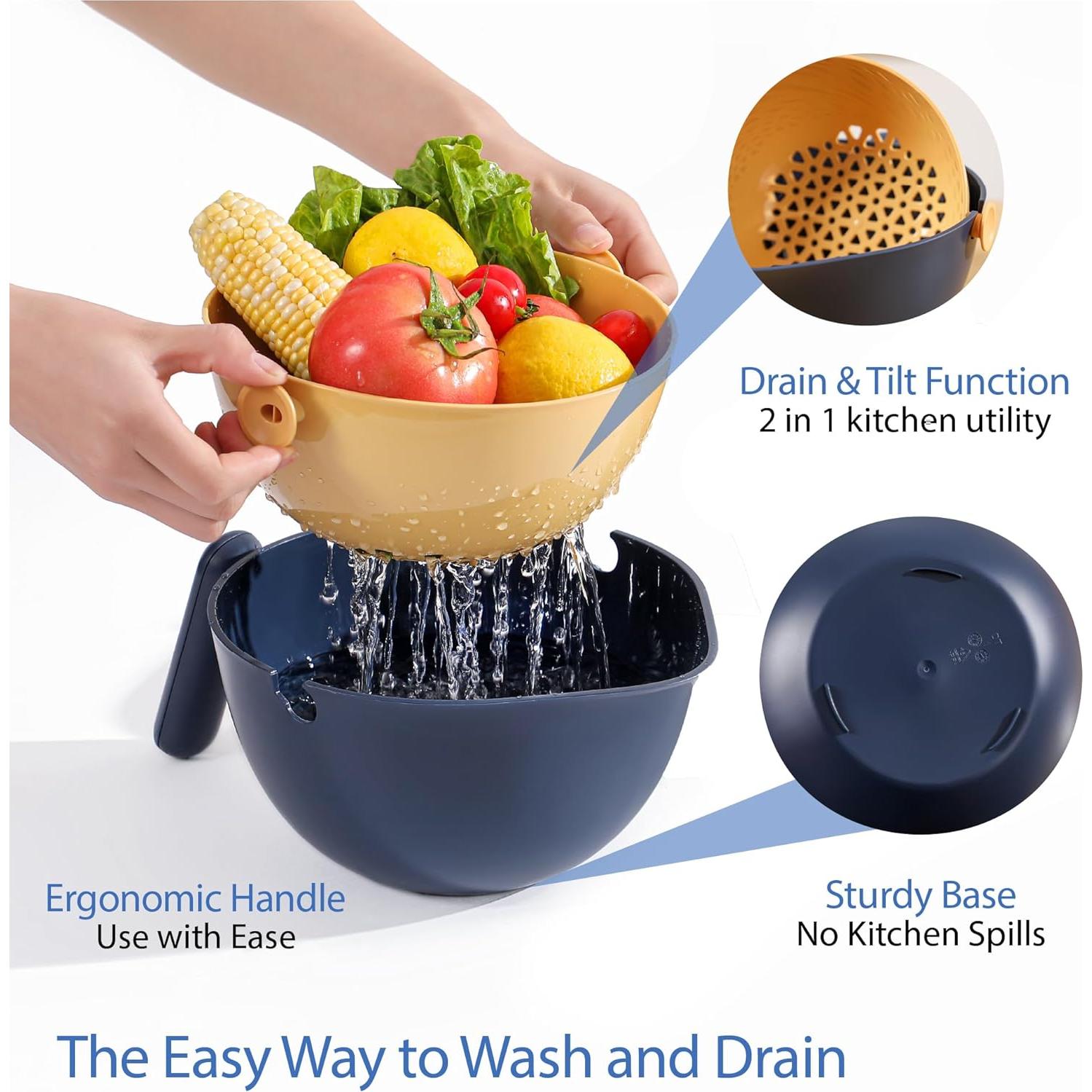 Colador y escurridor 2 en 1 Chef's Path - Plástico BPA Free