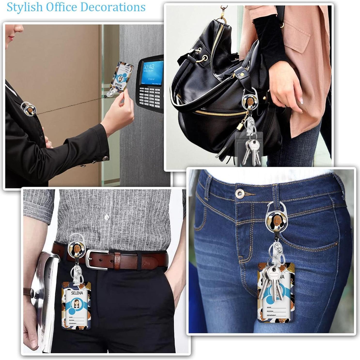 Portatarjetas Retráctil Lebrocoli con Clip para Identificación