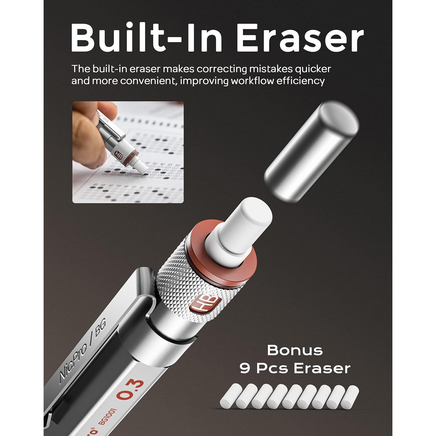 Conjunto de Lápices Mecánicos Nicpro Blocky Gear 0.3mm en Estuche