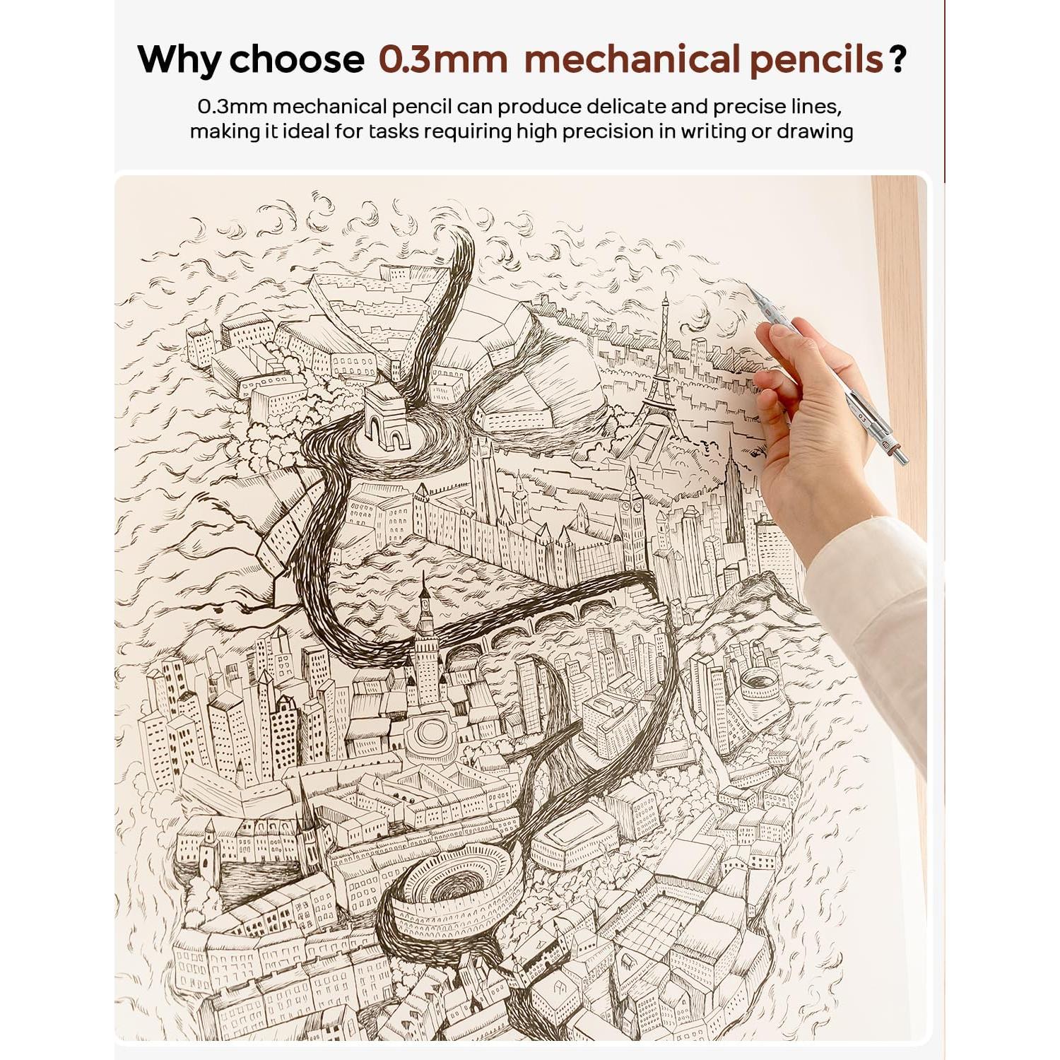 Conjunto de Lápices Mecánicos Nicpro Blocky Gear 0.3mm en Estuche