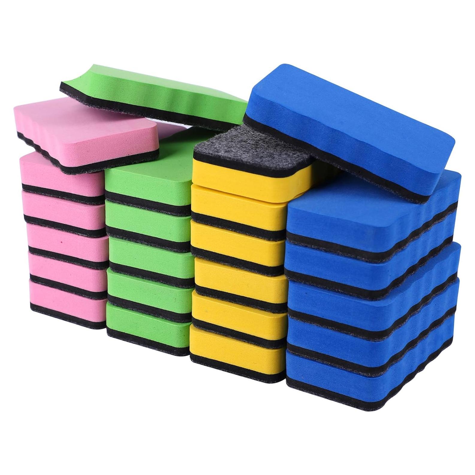 Borradores Magnéticos para Pizarra Blanca BINGBING - Paquete de 24