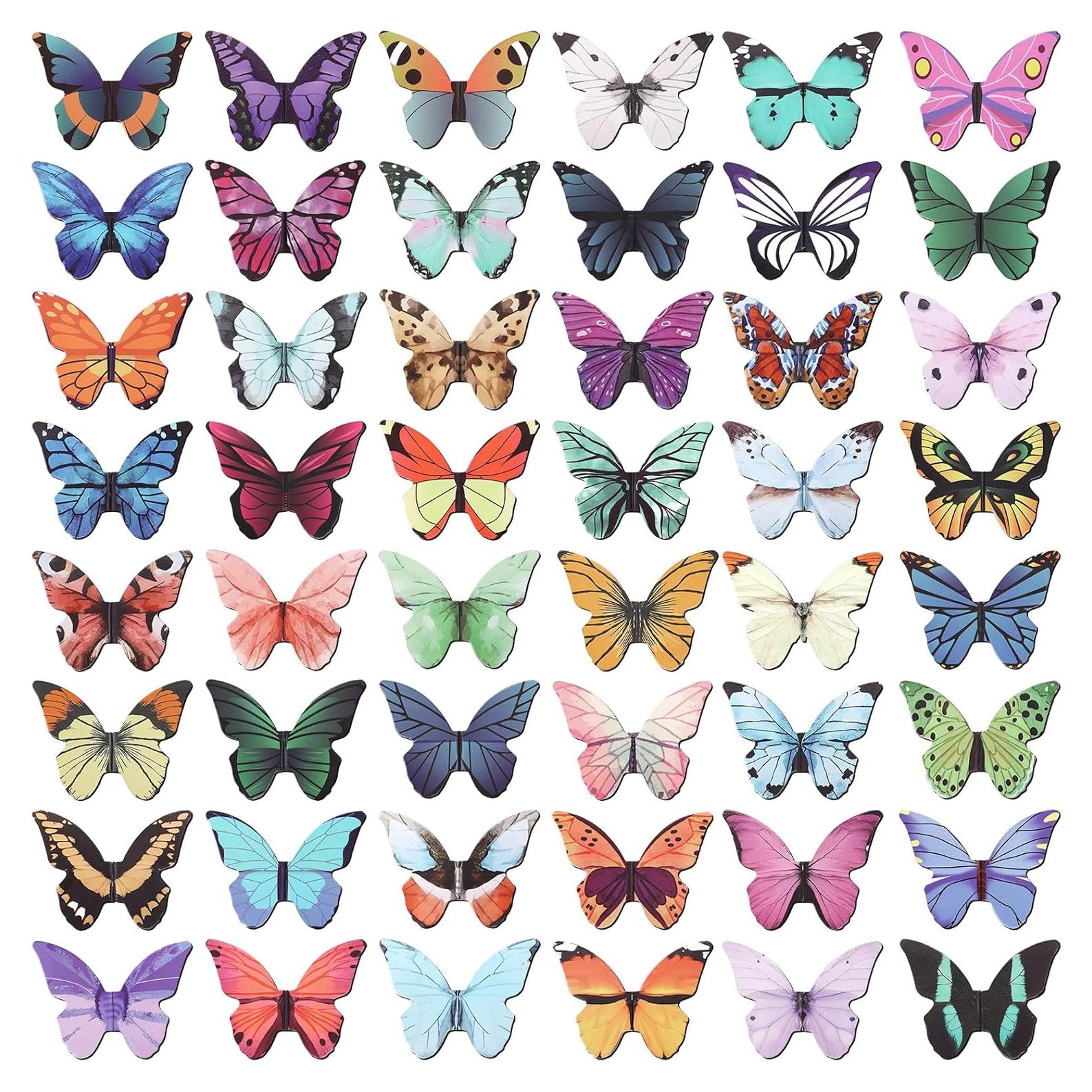 50 Marcadores Magnéticos de Mariposa BOBOKA - 6x4.5 cm