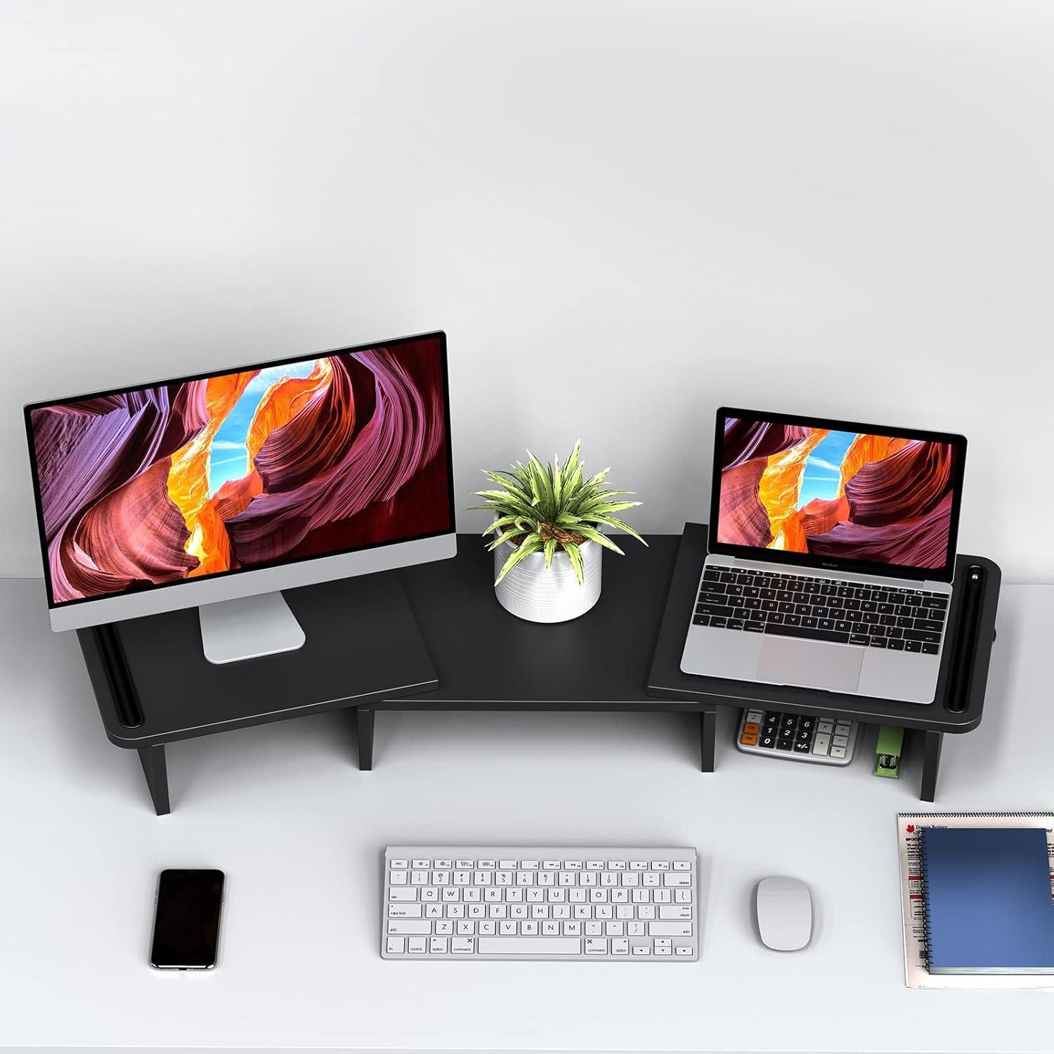 Soporte Doble Monitor Zimilar Ajustable de Madera 3.46kg