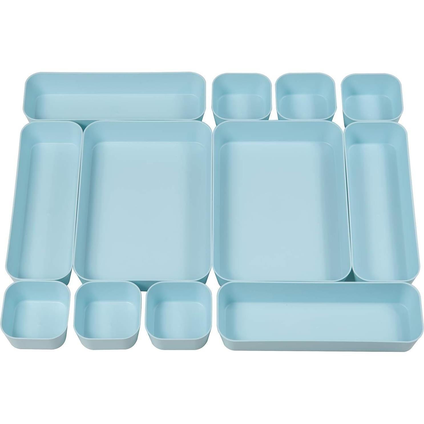 Set de 12 Organizadores de Cajón Plástico Azul Backerysupply