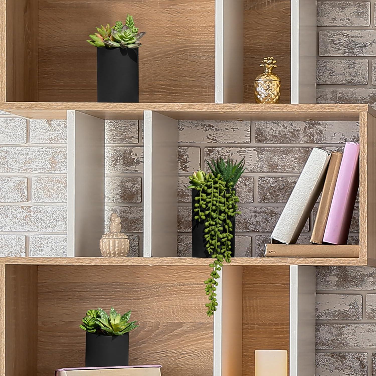 Juego de 3 Suculentas Artificiales Winlyn en Macetas Negras