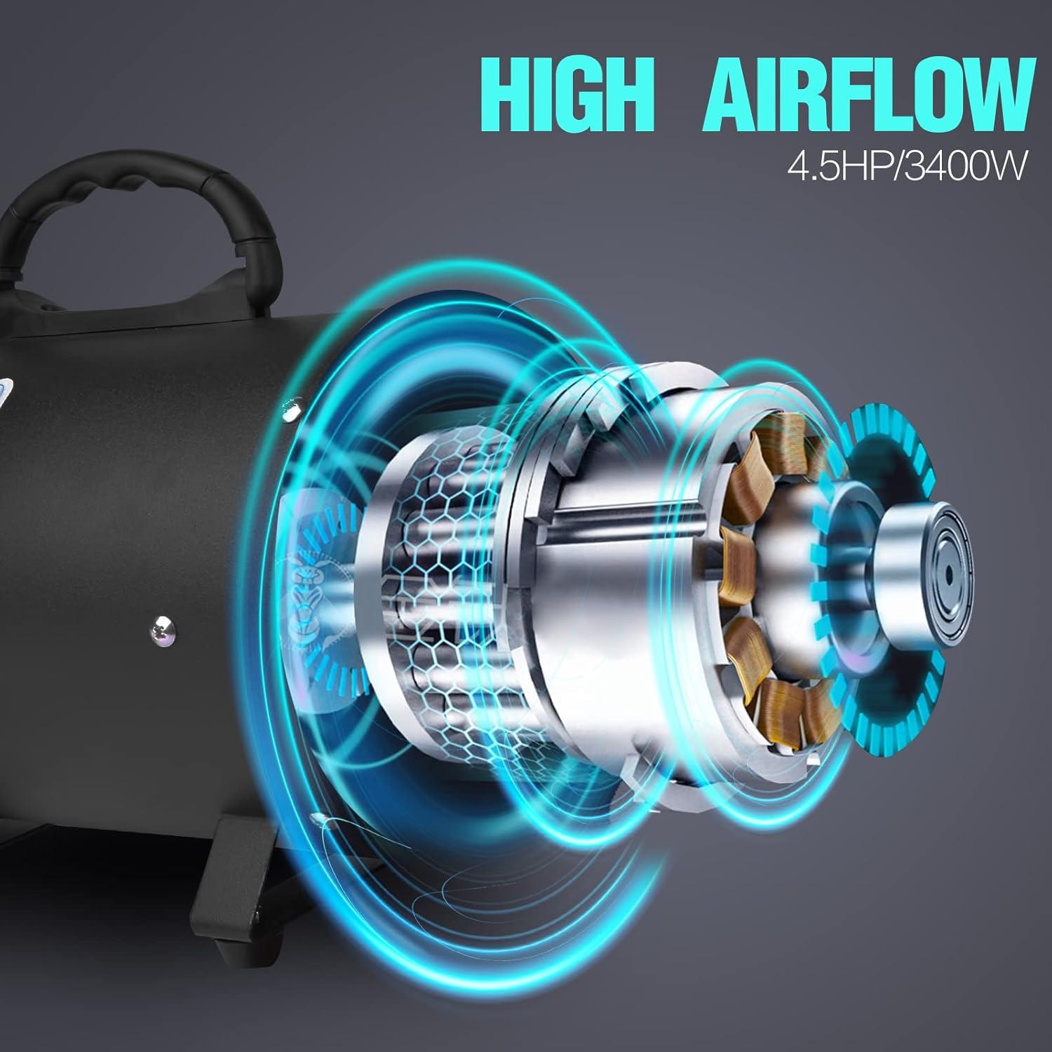 Secador de Perros HooHcc 4.5HP Ajustable 600W-3400W Negro