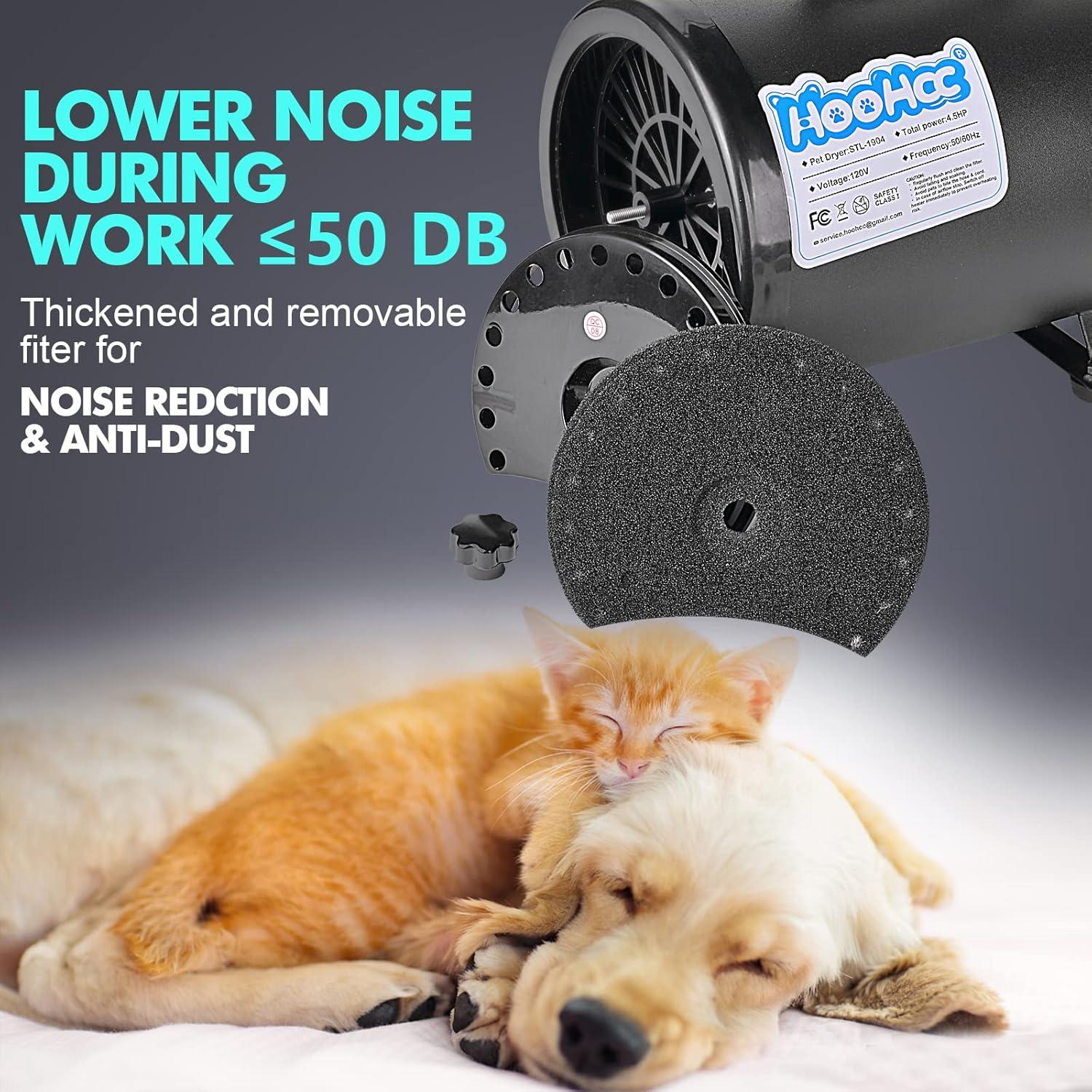 Secador de Perros HooHcc 4.5HP Ajustable 600W-3400W Negro