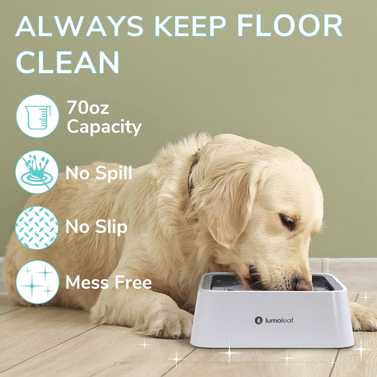 Cuenco de Agua Sin Derrames LumoLeaf 2L para Perros Gris