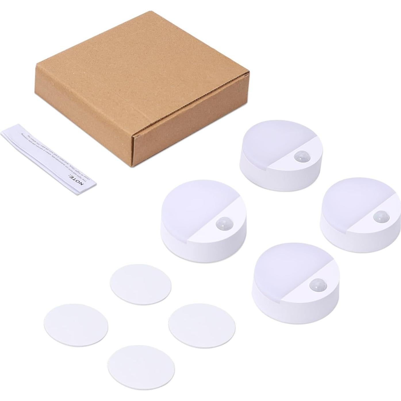 Luz de Movimiento AMIR LED Inalámbrica 4 Piezas Blanco Cálido