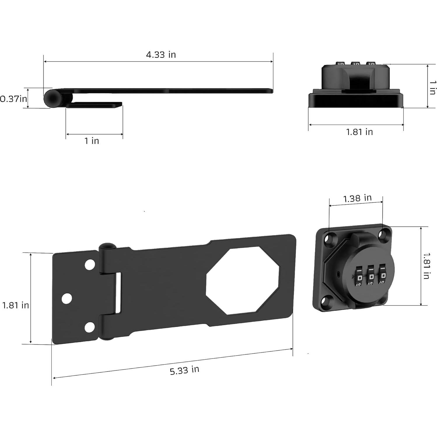 Cerradura de Combinación RETRIN MechPass 3 Dígitos Negra