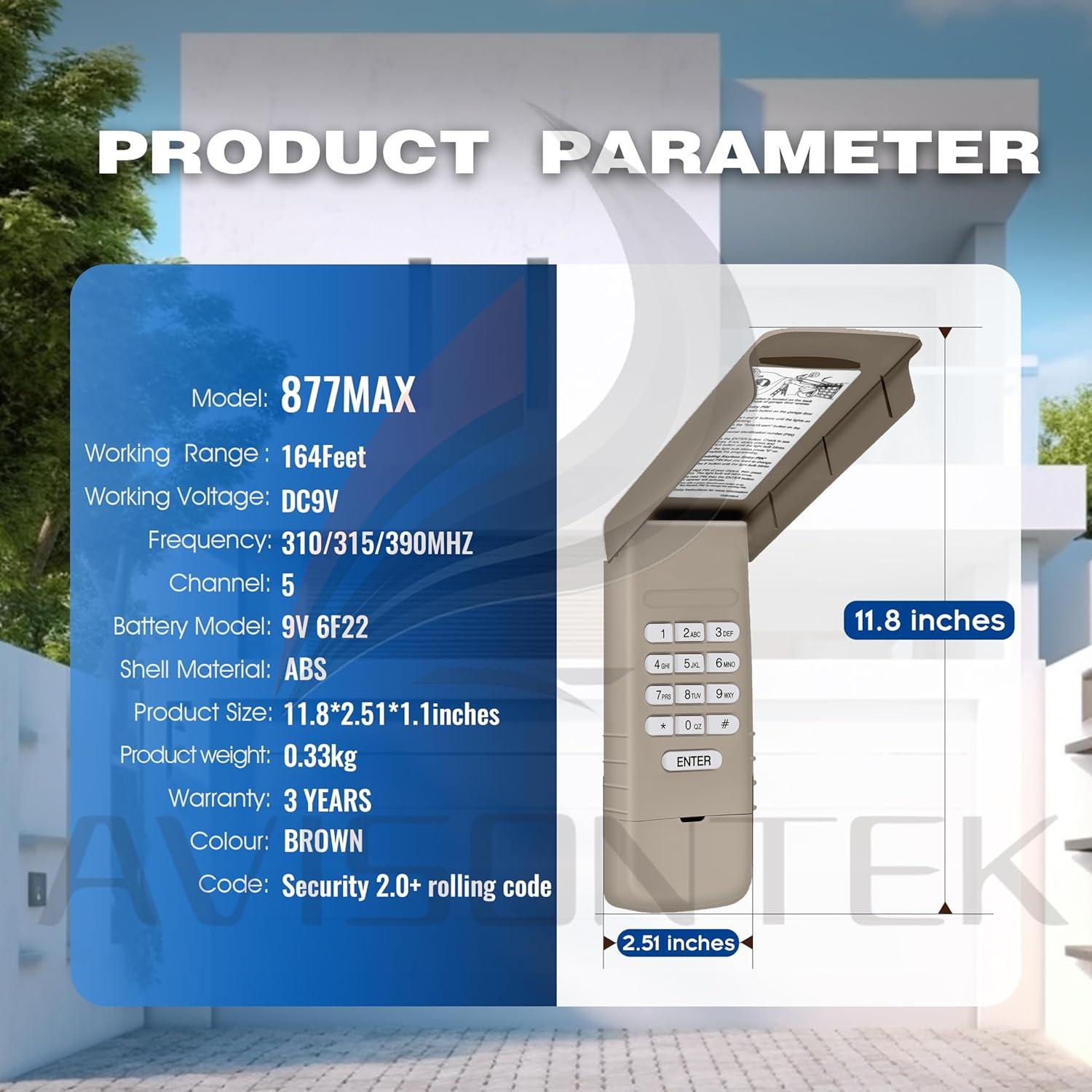 Teclado Universal LiftMaster 877MAX/877LM para Garaje