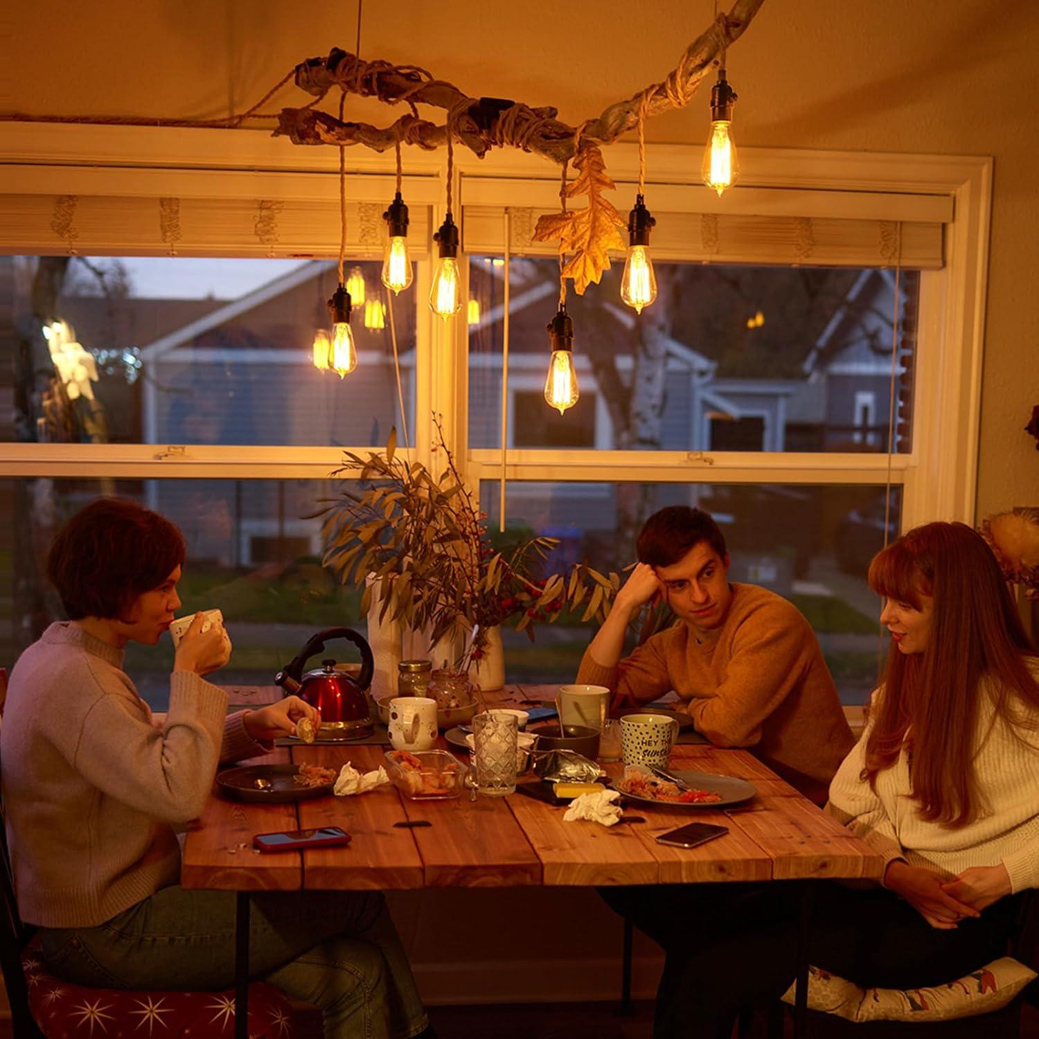 Socket de Lámpara Regulable DiCUNO E26 Vintage Negro 60W