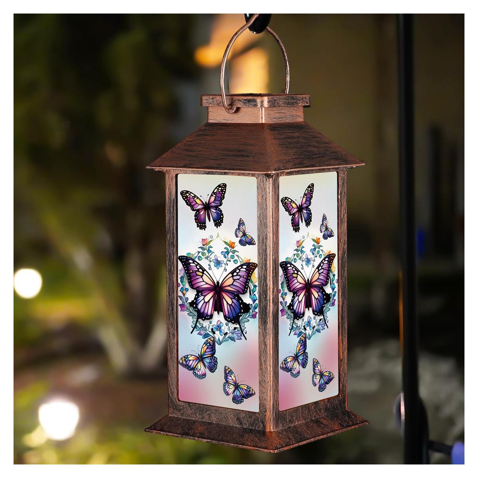 Linterna Solar Colgante Doogarden Mariposa LED Impermeable