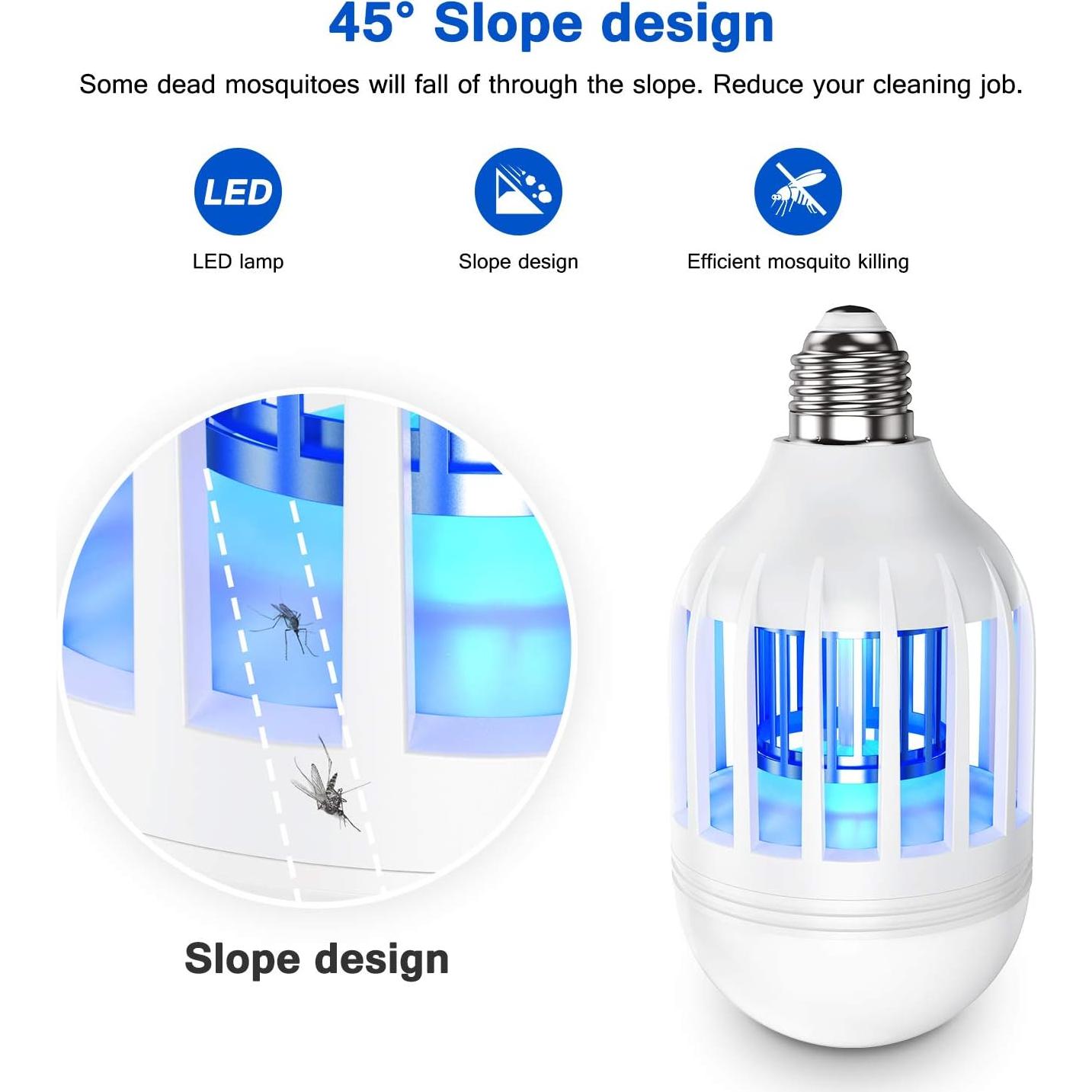 Bombilla Zapper de Insectos Forhimn LED Blanca 2 en 1