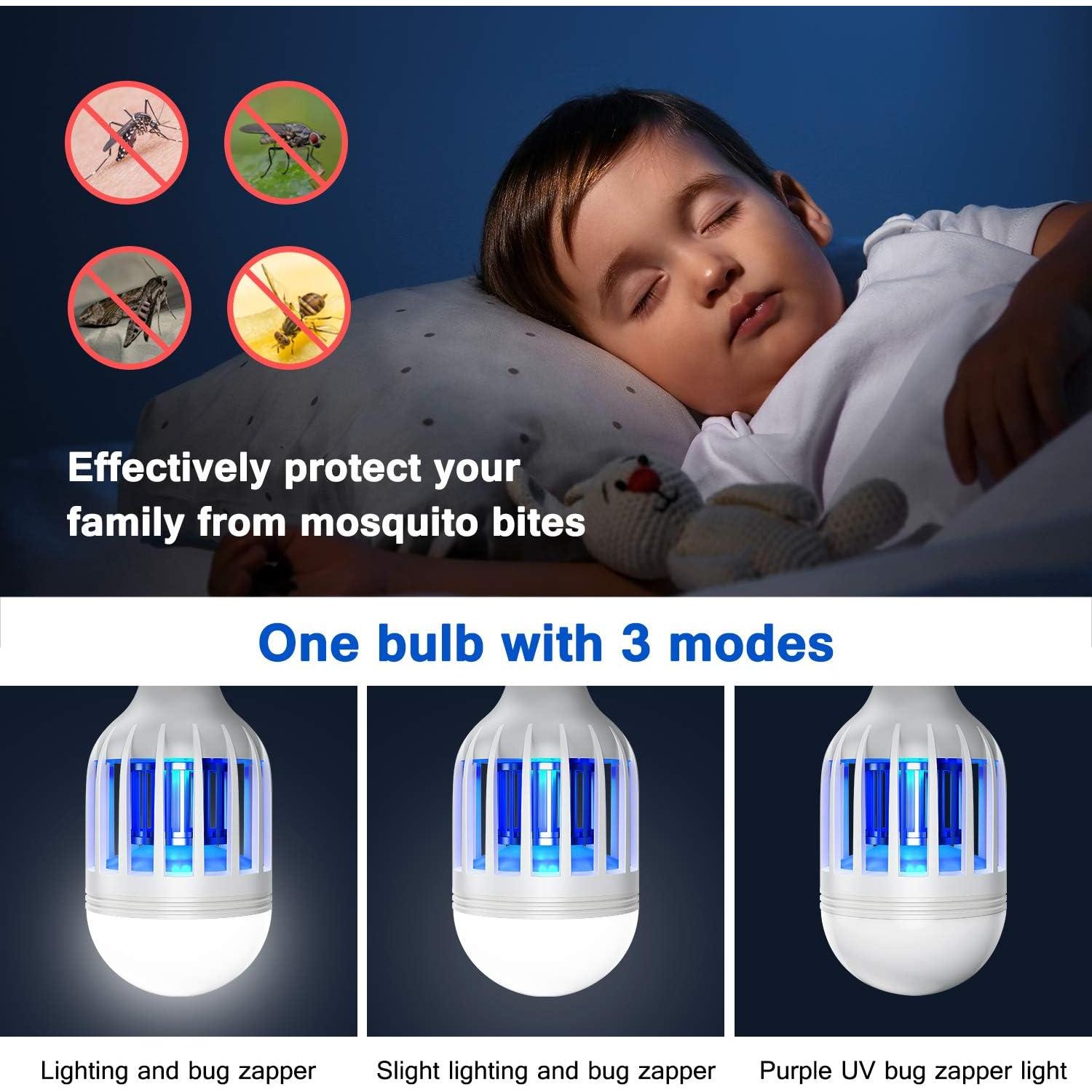 Bombilla Zapper de Insectos Forhimn LED Blanca 2 en 1