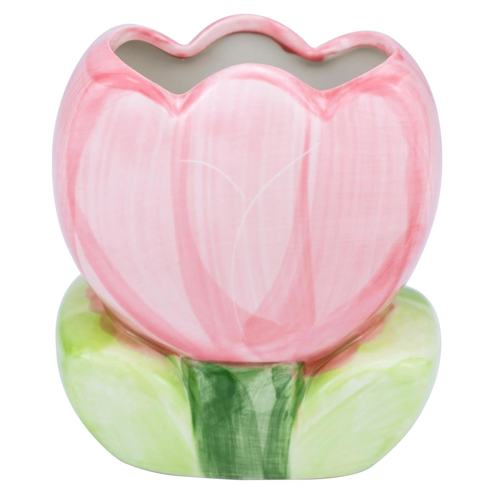 Soporte para bolígrafos y brochas Busnos rosa cerámica