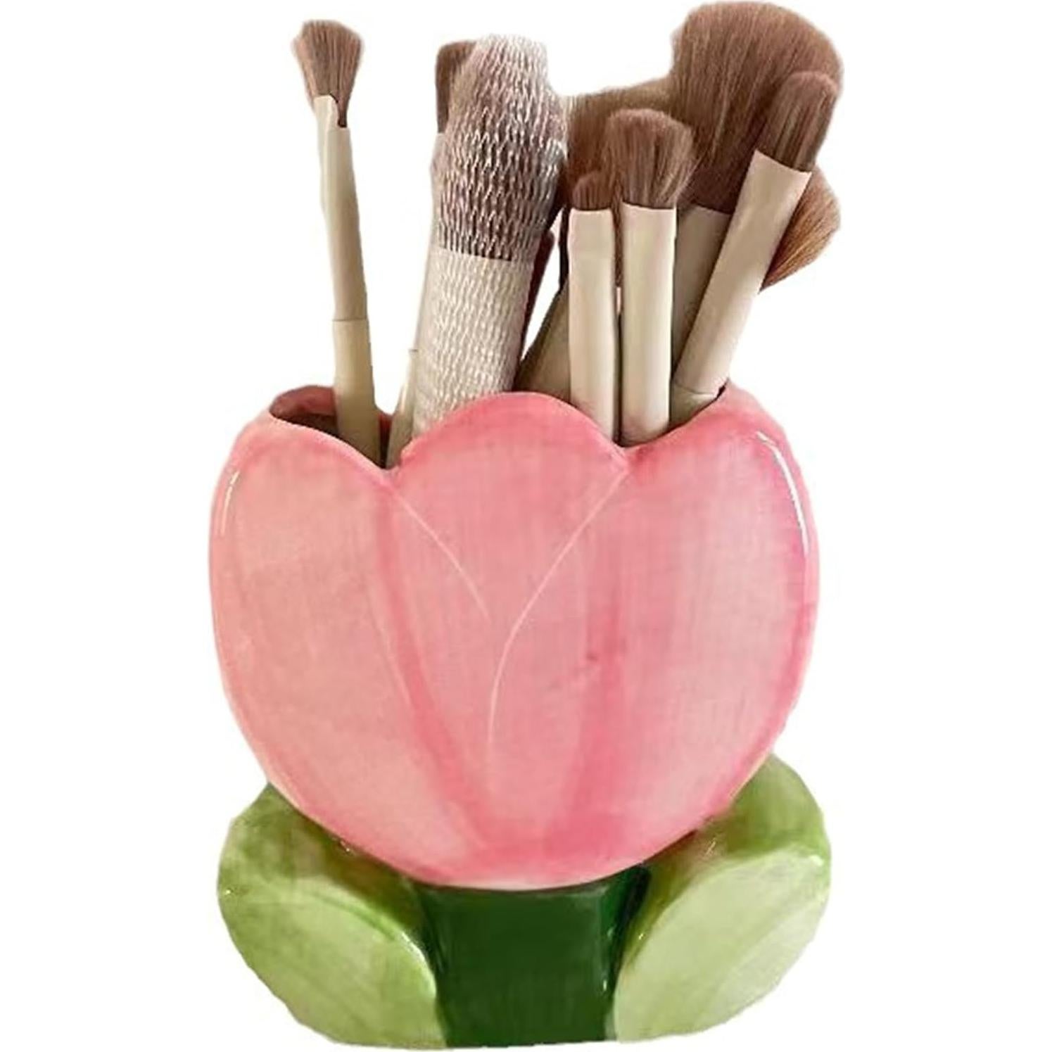 Soporte para bolígrafos y brochas Busnos rosa cerámica