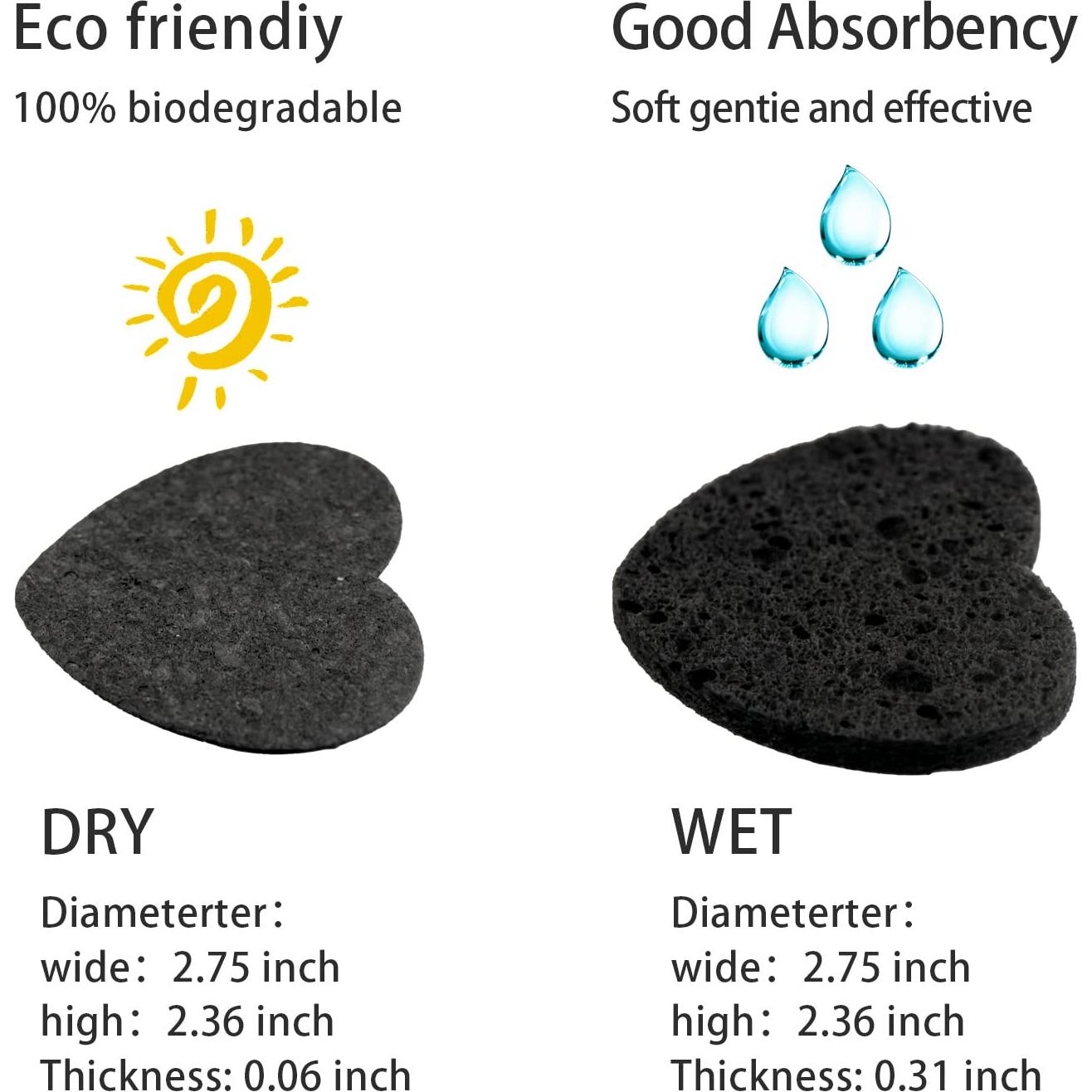 Esponjas Faciales Comprimidas Spunspon 100 Unidades Negra