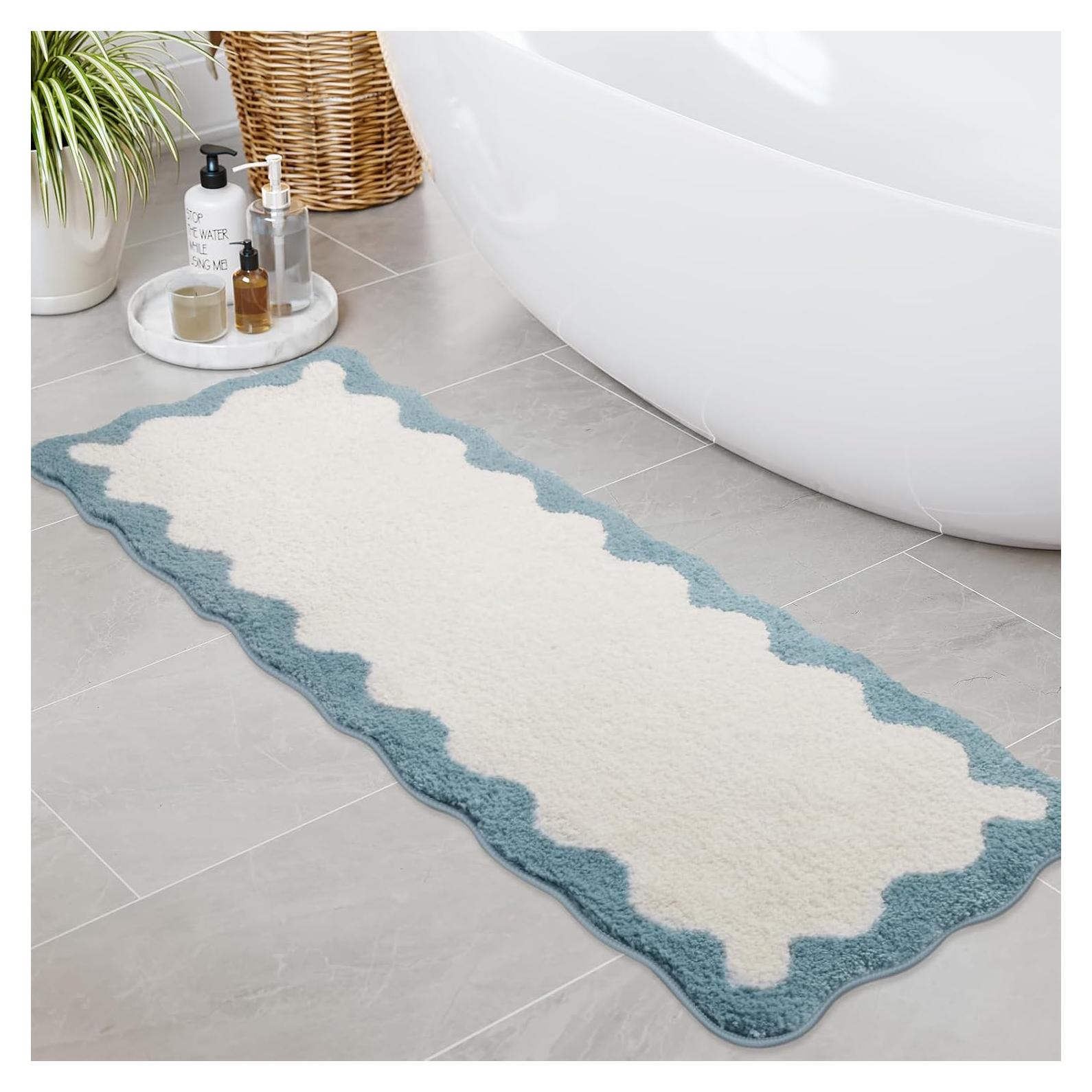 Alfombra de Baño Uphome Azul 119x46 cm Microfibra Lavable