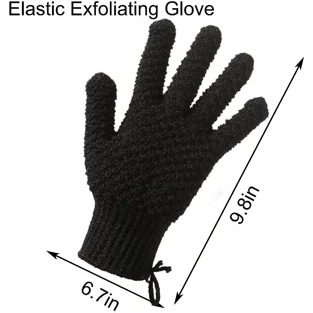 Guantes Exfoliantes para Baño CLEEDY - 2 Pares Negros