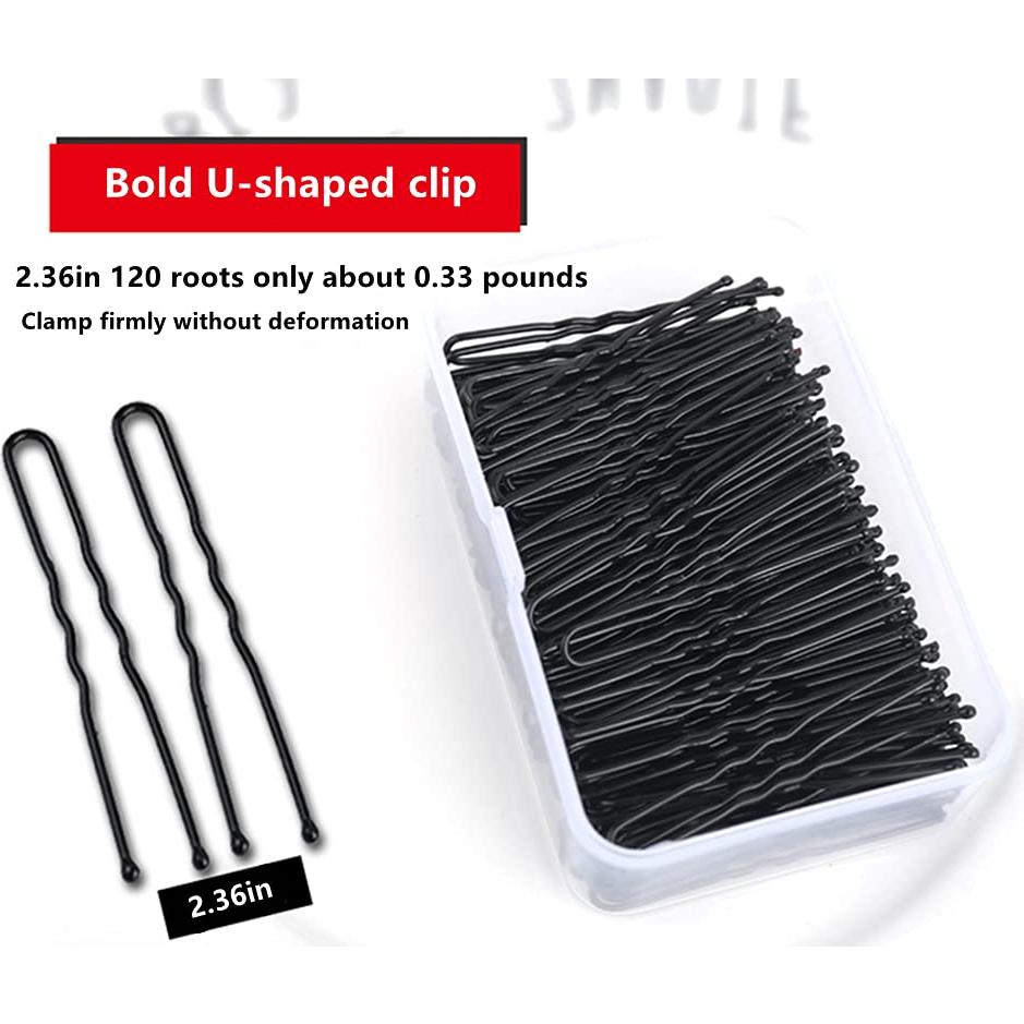 Pinzas de cabello en forma de U TAPBULL 120 unidades negras