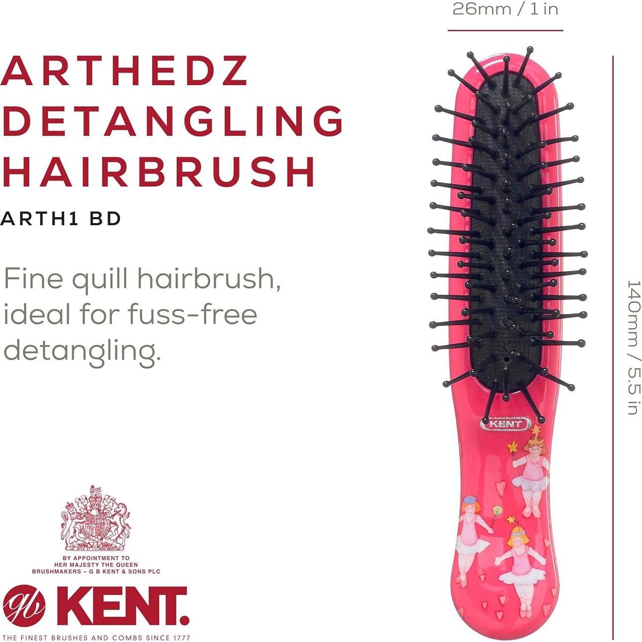 Cepillo Desenredante para Niños Kent ARTH1 con Cerdas Suaves