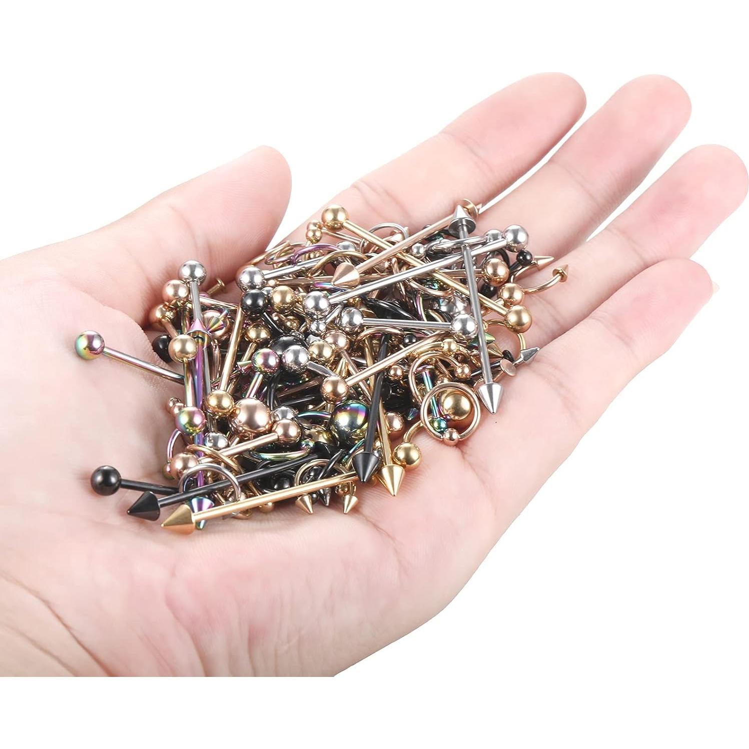 Kit de Joyería para Piercing Corporal 150PCS Acero Inoxidable