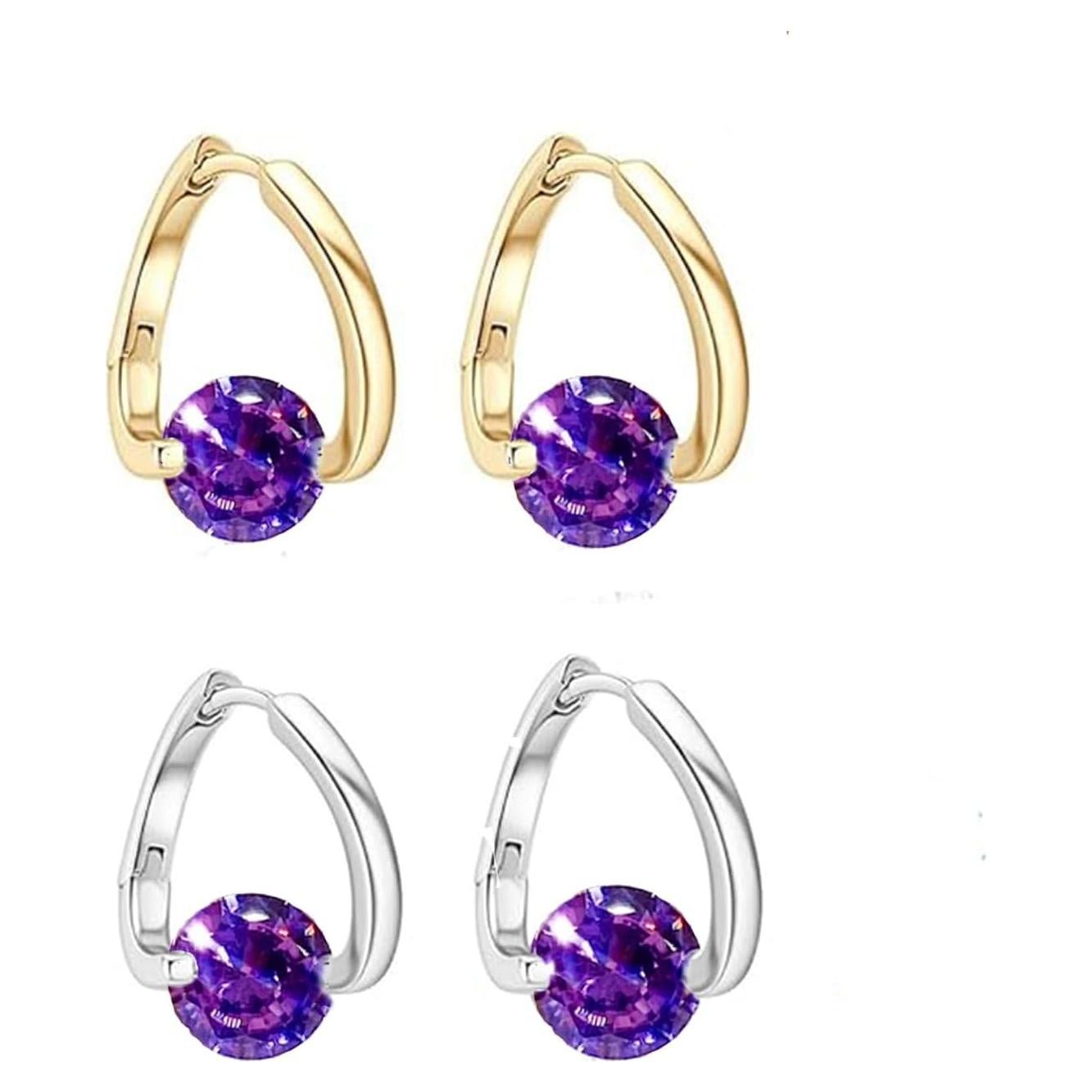 Pendientes Linfáticos de Germanio Lymphvity Morados para Mujeres