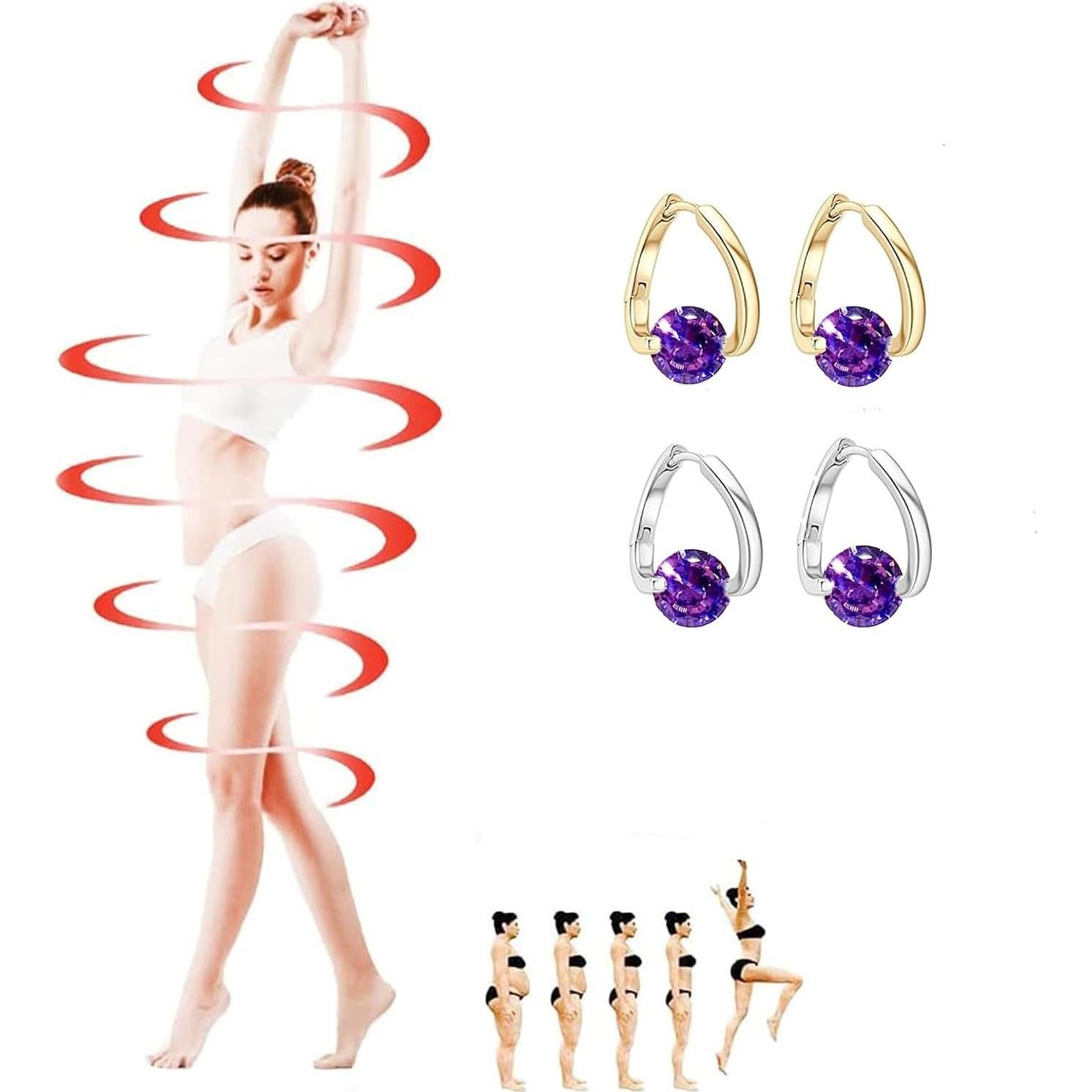 Pendientes Linfáticos de Germanio Lymphvity Morados para Mujeres