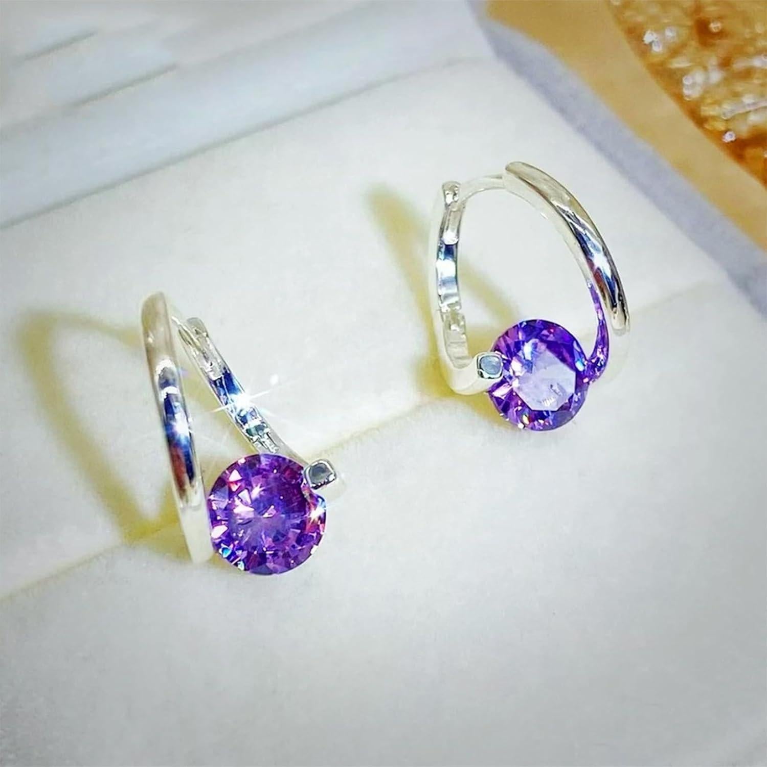 Pendientes Linfáticos de Germanio Lymphvity Morados para Mujeres